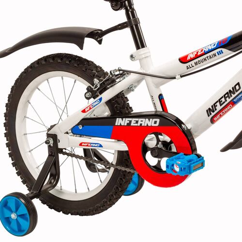 Bicicleta para Niños R16 Llantas Aire y Entrenamiento Inferno  - Blanco.