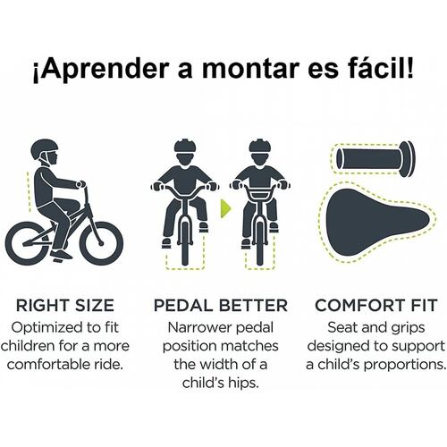 Bicicleta para Niños Rodada 12 Rosa con ruedas de entrenamiento  - Rosa.