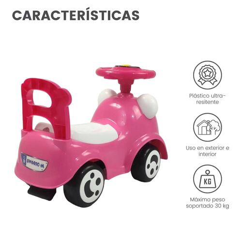 Montable Correpasillos con Sonido,Luz,Cajuela Chango Rosa  - Rosa.