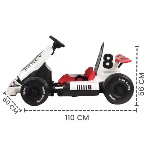 Go Kart Montable Electrico Control Remoto Blanco 8 Km/h 12V7  - Blanco.