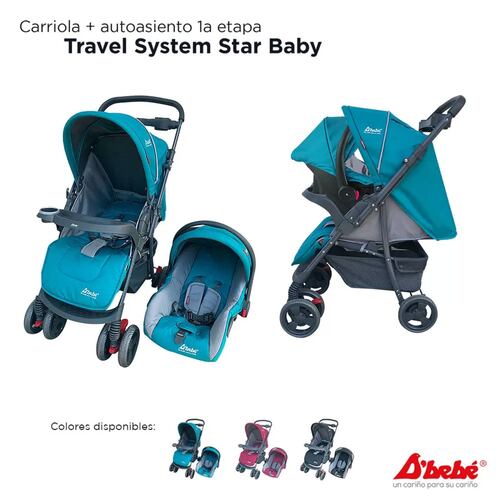 Carriola Travel System Dbebe Reversible,Portabebe,Reclinable  - Verde.
