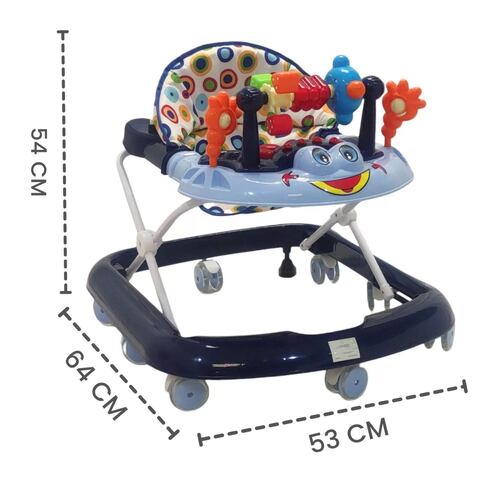Andadera para Bebe Plegable,Musical,Llantas Gel,Rana  - Azul.