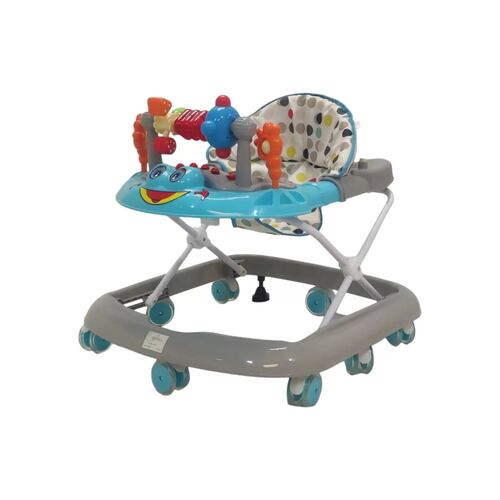 Andadera para Bebe Plegable,Musical,Llantas Gel,Rana  - Gris.