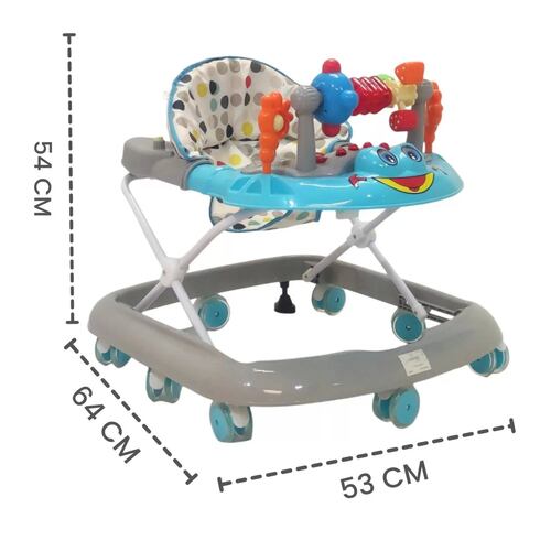 Andadera para Bebe Plegable,Musical,Llantas Gel,Rana  - Gris.