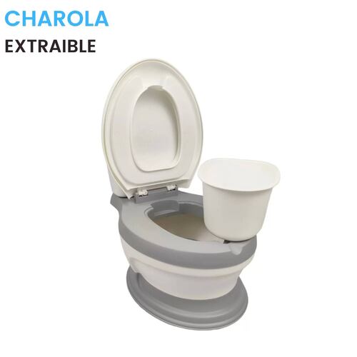 Baño entrenador Acojinado con Sonido y Antiderrapante  - Gris.