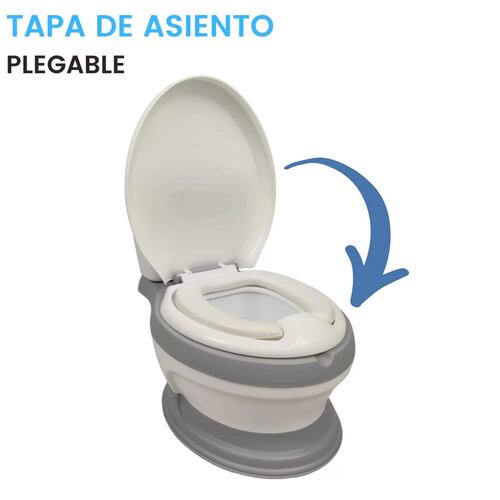 Baño entrenador Acojinado con Sonido y Antiderrapante  - Gris.