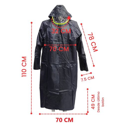 Capa Impermeable con Visera Gabardina para Lluvia Reflectante  - Azul.