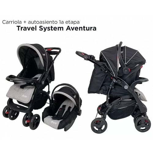 Carriola para Bebé de Viaje Autoasiento,Reversible,Reclinable  - Negro.