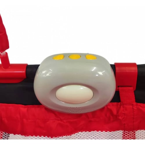 Cuna Corral Bebe Plegable Mosquitero Cambiador Vibra,Sonido  - Rojo.