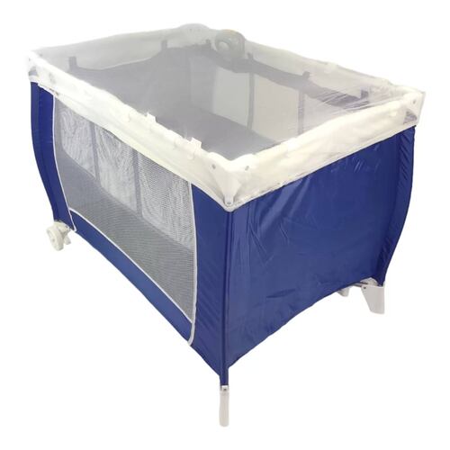 Cuna Corral Bebe Plegable Mosquitero Cambiador Vibra Sonido  - Azul.
