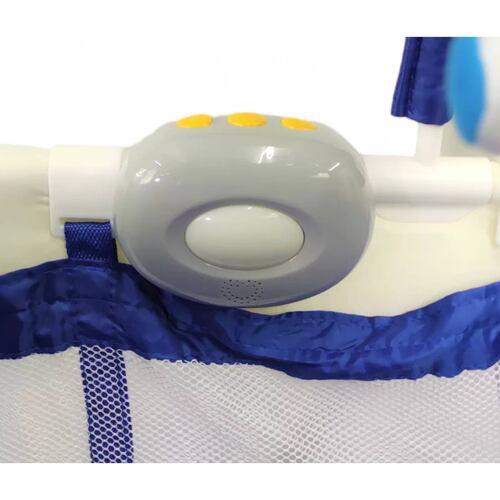 Cuna Corral Bebe Plegable Mosquitero Cambiador Vibra Sonido  - Azul.
