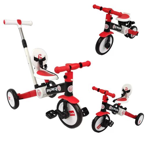 Triciclo para Niños 4 en 1 Bicicleta de Equilibrio y Balance  - Rojo.