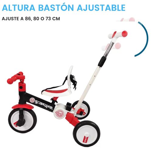 Triciclo para Niños 4 en 1 Bicicleta de Equilibrio y Balance  - Rojo.