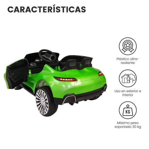Montable para niños electrico control remoto luz Verde Lambo  - Verde.