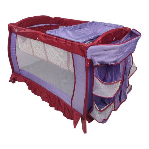 Cuna Corral para Bebe Plegable,Cambiador,Organizador  - Purpura