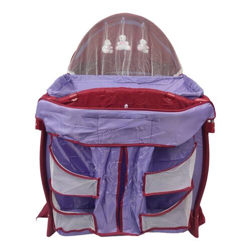 Cuna Corral para Bebe Plegable,Cambiador,Organizador  - Purpura