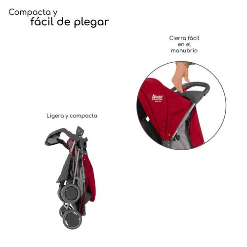 Carriola para Bebe Ultra Plegable Con Charola,6 a 24 meses 15kg  - Rojo.