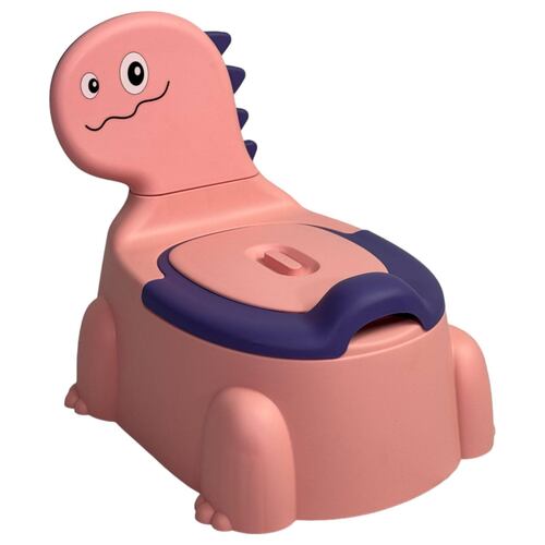 Baño para Niños con Asiento de Entrenamiento Dinosaurio  - Rosa.