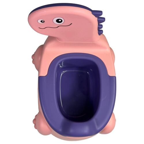 Baño para Niños con Asiento de Entrenamiento Dinosaurio  - Rosa.