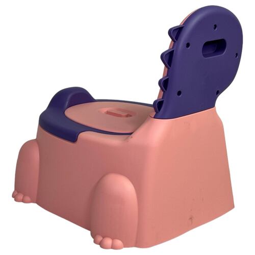 Baño para Niños con Asiento de Entrenamiento Dinosaurio  - Rosa.