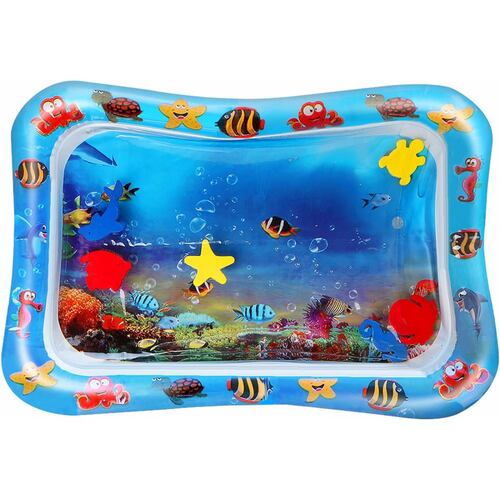 Cojin de Agua Inflable para Bebes,Tapete para Niños de Aire  - Azul