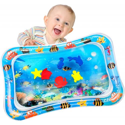 Cojin de Agua Inflable para Bebes,Tapete para Niños de Aire  - Azul