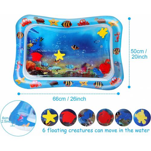 Cojin de Agua Inflable para Bebes,Tapete para Niños de Aire  - Azul