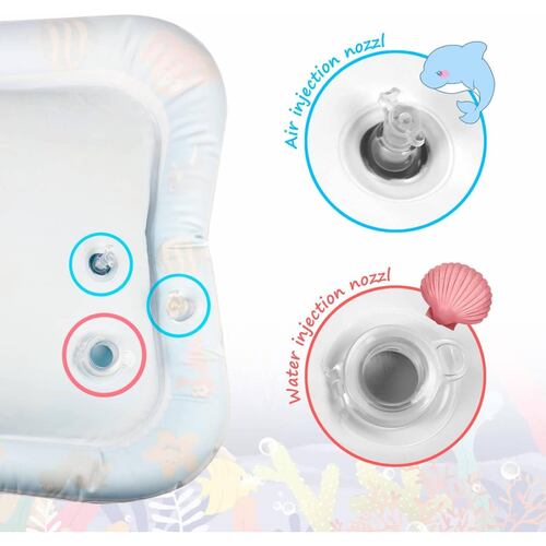 Cojin de Agua Inflable para Bebes,Tapete para Niños de Aire  - Azul