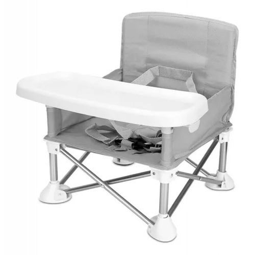 Silla Alta para Bebe Periquera Portatil Elevador Viaje Plegable  - Gris.