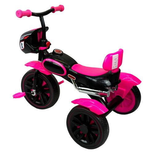 Triciclo para Niños diseño de Motocicleta y Con Luz y Sonido  - Rosa.