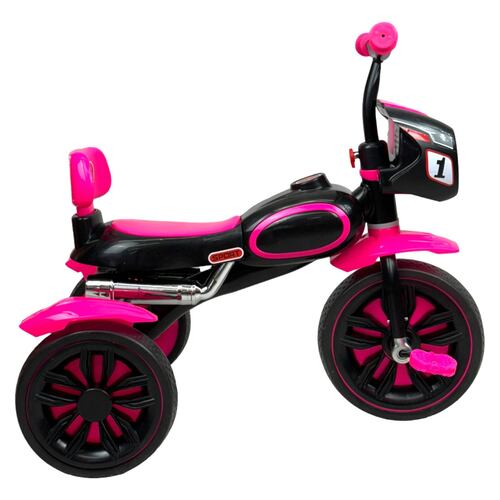 Triciclo para Niños diseño de Motocicleta y Con Luz y Sonido  - Rosa.