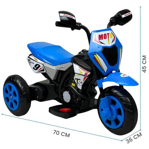 Motocicleta Montable para Niños 3 Ruedas Sonido,luz 6V  - Azul.