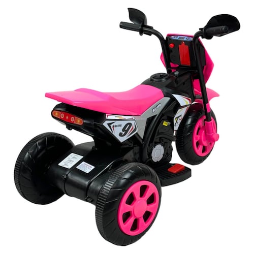 Motocicleta Montable para Niños 3 Ruedas Sonido,luz 6V  - Rosa