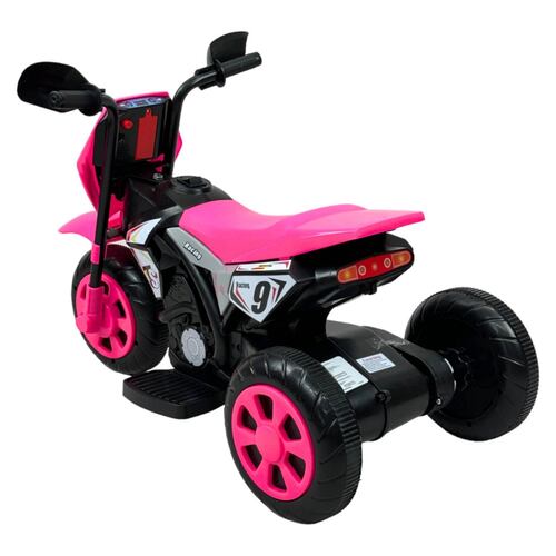 Motocicleta Montable para Niños 3 Ruedas Sonido,luz 6V  - Rosa