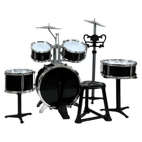Bateria de Juego para Niños Musical Jazz Instrumento Taburete  - Negro.