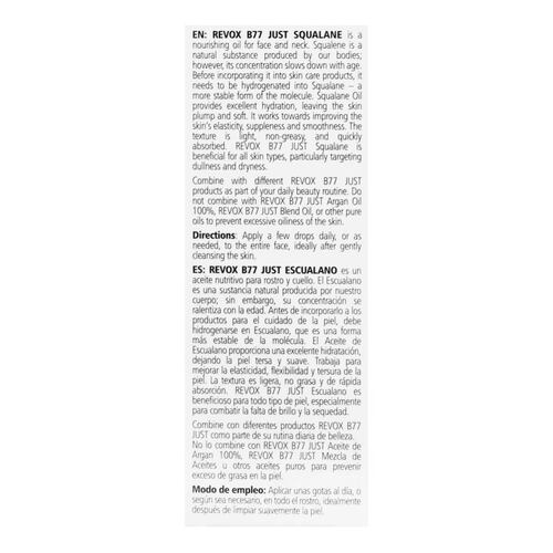 Revox B77 Suero Facial Squalane Aceite Nutritivo Escualano
