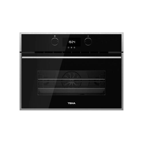 HORNO ELÉCTRICO EMPOTRABLE CON MICROONDAS TEKA HLC 844 C DE 60 CM (24 PULGADAS) EN ACERO INOXIDABLE Y CRISTAL NEGRO