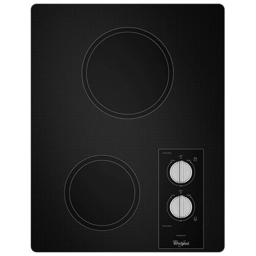 Parrilla Eléctrica Empotrable Whirlpool W5CE1522FB de 2 Quemadores en Vitrocerámica Negra.