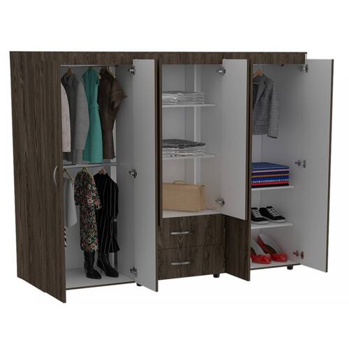 CLOSET ARMABLE MODELO BARILOCHE MARCA EXCELSIOR COLOR COÑAC