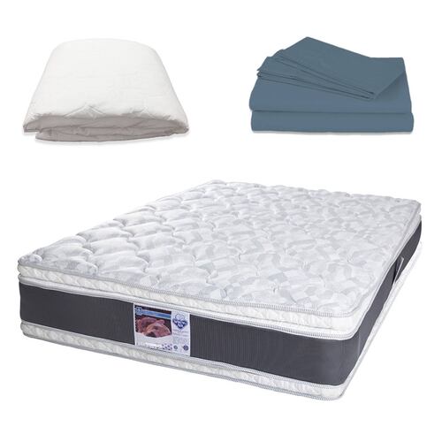 Colchón Matrimonial Spring Air Jupiter + Juego de Sábanas + Protector de Colchón