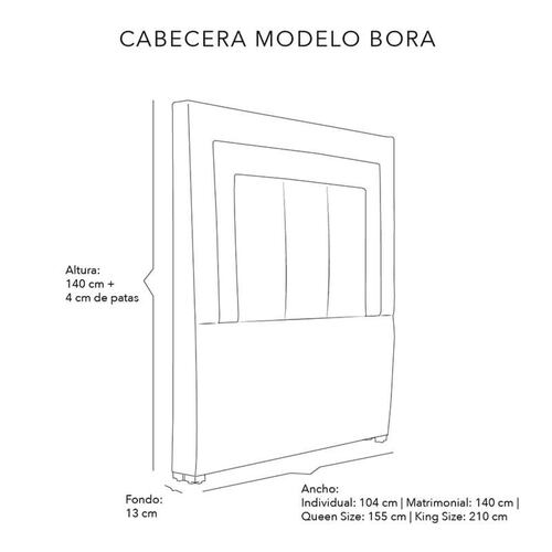 Cabecera Queen Size Dicasa Bora Morado con Café con Kahki