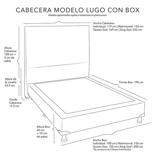 Cabecera Individual Dicasa Lugo con Box Columbia Beige