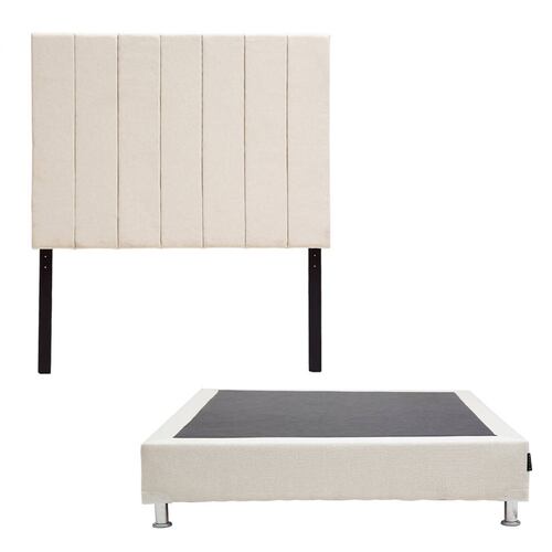 Cabecera Queen Size Dicasa Argos con Box Columbia Beige