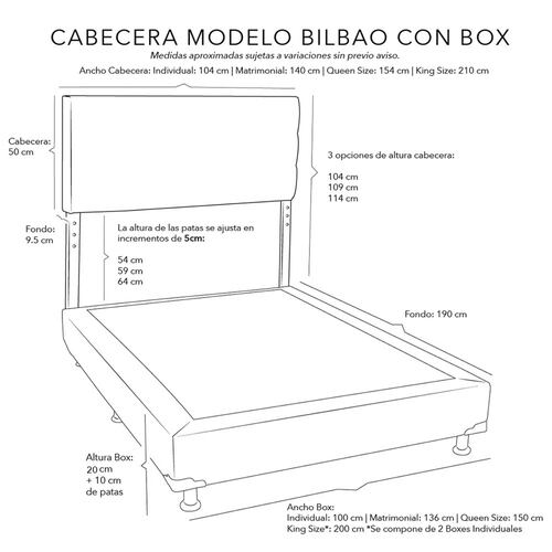 Cabecera King Size Dicasa Bilbao con Box Velvet Morado