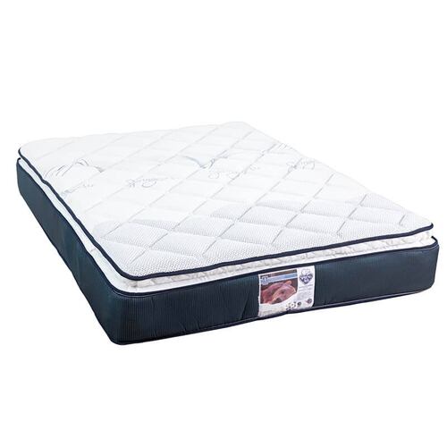 Colchón Queen Size Spring Air Monaco Con Cabecera Lugo Gris
