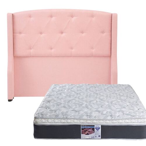 Colchón Spring Air Marte individual con Cabecera Zefyr Rosa