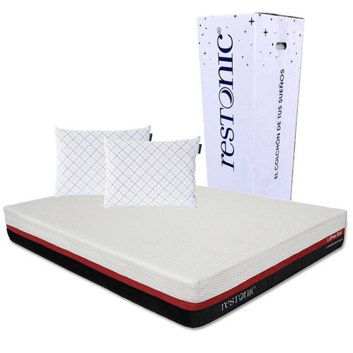 Colchon King Size Restonic Roll con Almohada 2 Pack