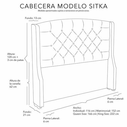 Cabecera King Size Dicasa Sitka Gris