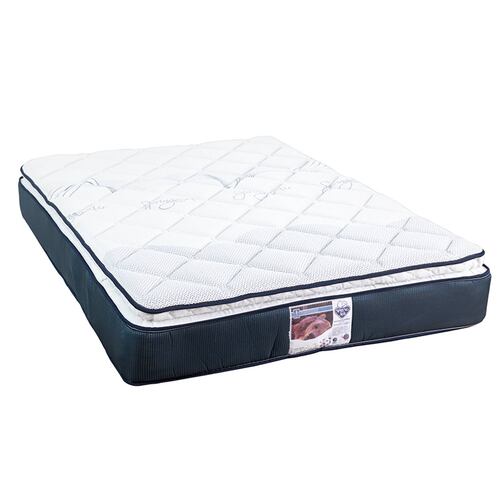 Colchón Individual Spring Air Monaco con Cabecera Dicasa Logan Lino Azul