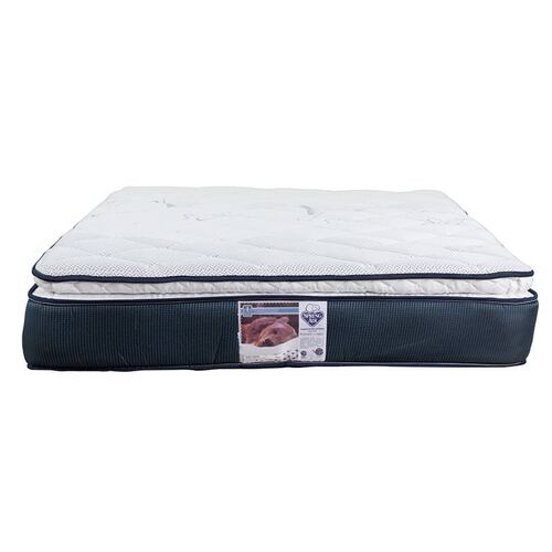 Colchón Individual Spring Air Monaco con Cabecera Dicasa Logan Lino Azul